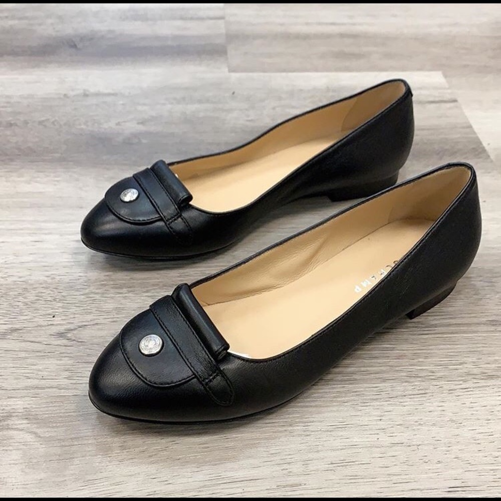 Longchamp Perfect Classic Black Leather Flats